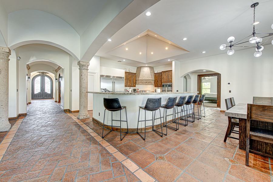Open Kitchen with Island Bar & Dining