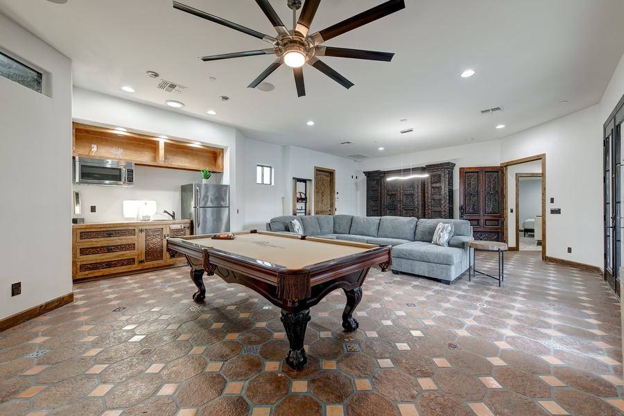 Family Room & Game Room with Pool Table
