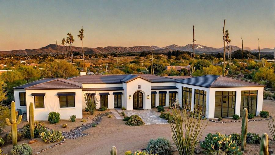 Sunset Valley contemporary desert elevation, design study