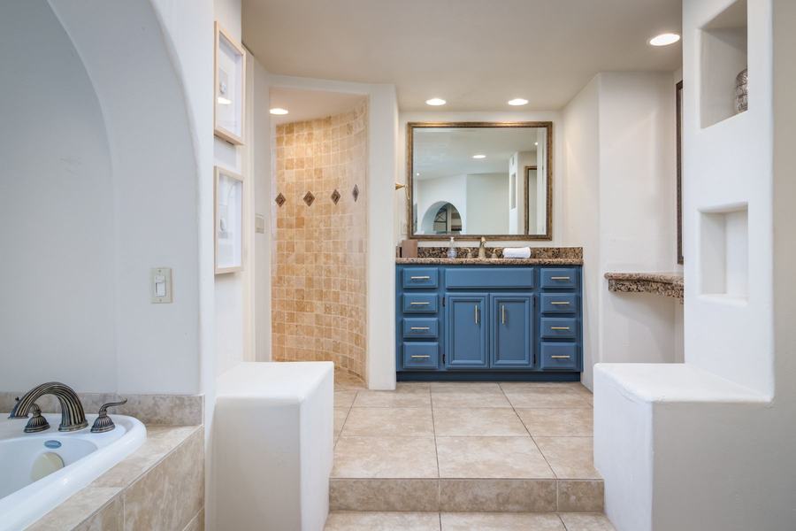 Primary Bathroom with Spa-Style Tub & Walk-In Shower