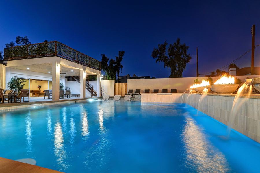 Pool at night from Sunken Bar
